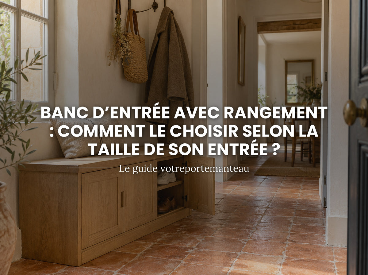 Banc d'entrée avec rangement dans une entrée étroite et lumineuse Image