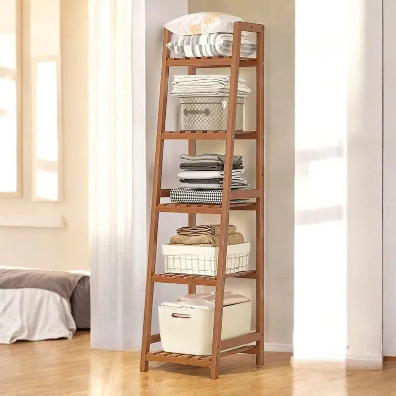 Photo originale de l’étagère dressing en bois marron dans une chambre Image