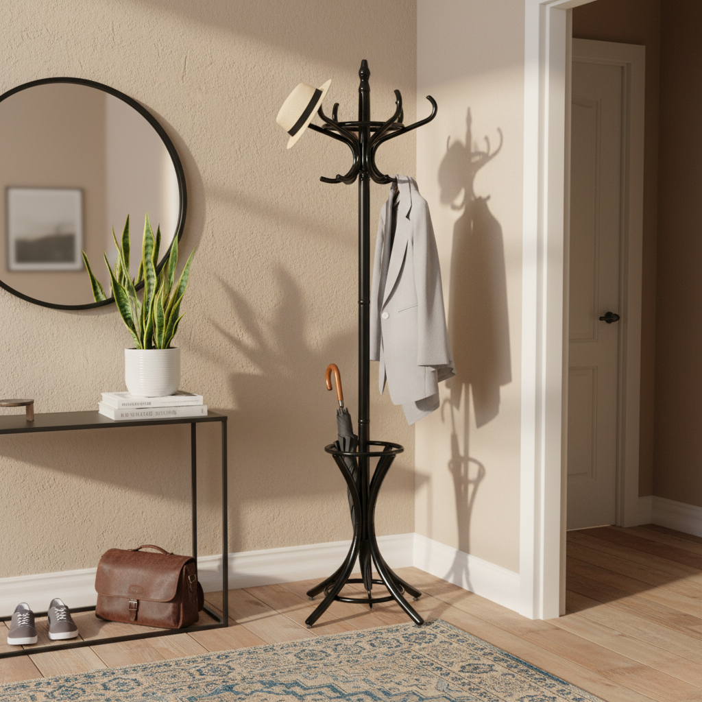 Porte Manteau Perroquet Noir