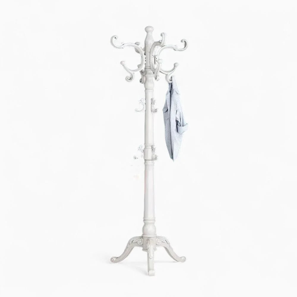 Photo originale de face du porte-manteau perroquet blanc