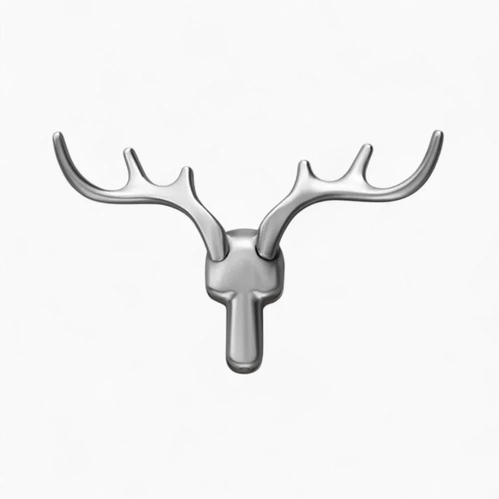 Photo originale de face de la patère cerf argentée