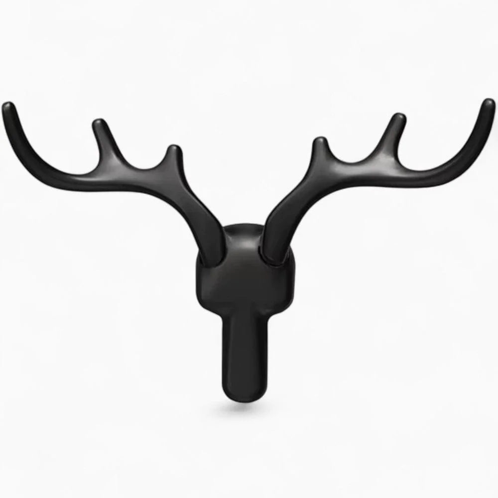 Photo originale de face de la patère cerf noire
