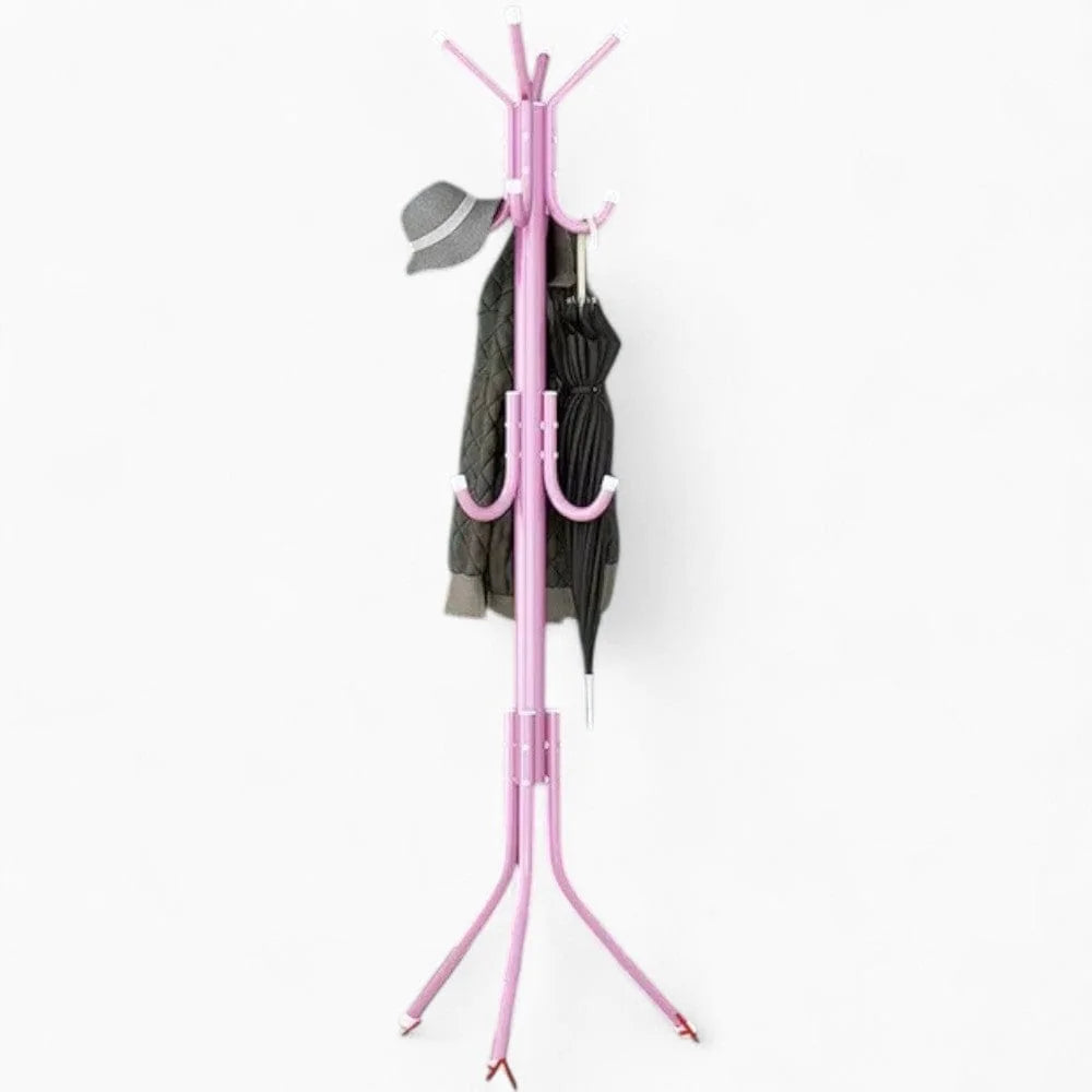 Photo originale du porte-manteau perroquet rose avec vêtements