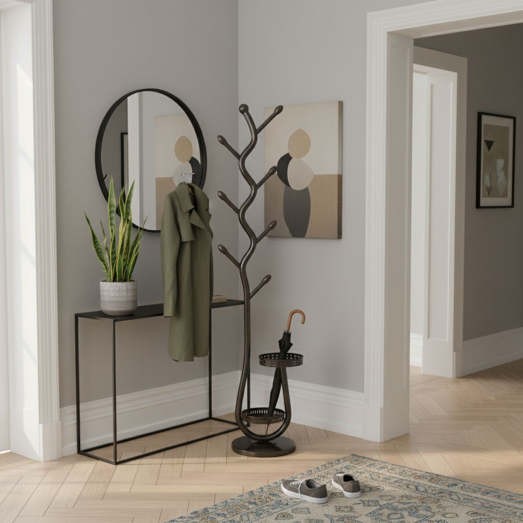 Porte Manteau sur Pied Rangement bas noir