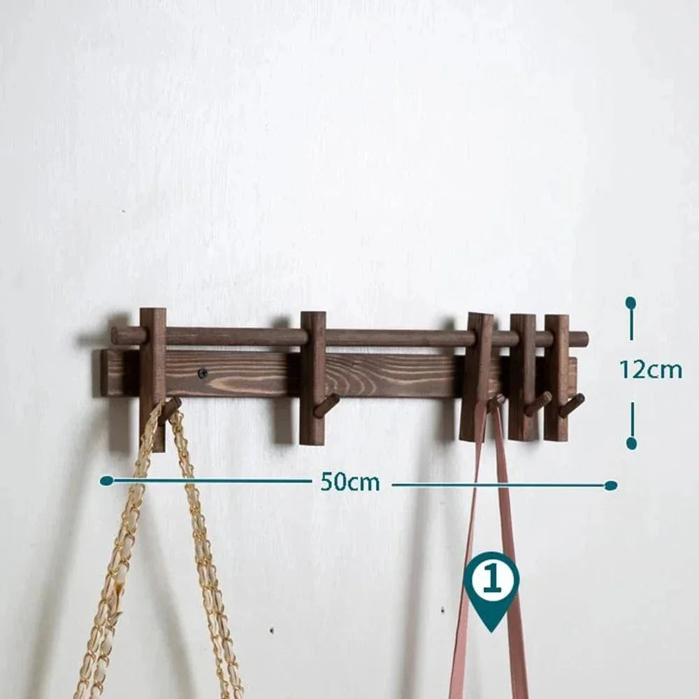 Dimensions d'origine du porte-manteau mural en bois : largeur 50 cm et hauteur 12 cm
