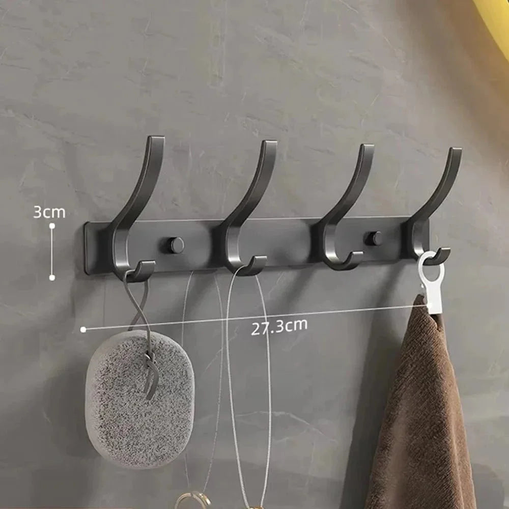 Dimensions vérifiées de la barre du porte-manteau mural noir : largeur 27,3 cm, hauteur de la barre 3 cm ; hauteur totale des crochets non indiquée