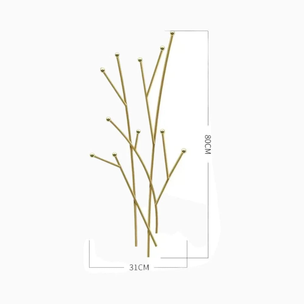 Dimensions du porte-manteau mural Branches doré : hauteur 80 cm et largeur 31 cm