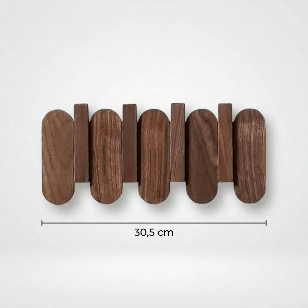 Largeur vérifiée du petit porte-manteau mural en bois foncé : 30,5 cm