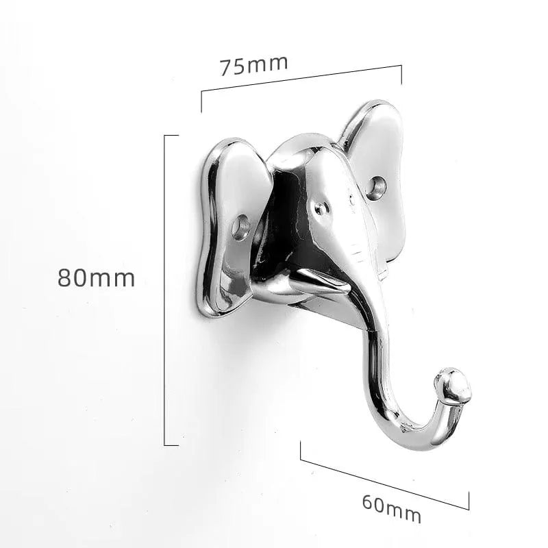 Dimensions de la patère éléphant selon la photo d'origine : largeur 75 mm, hauteur 80 mm et avancée 60 mm