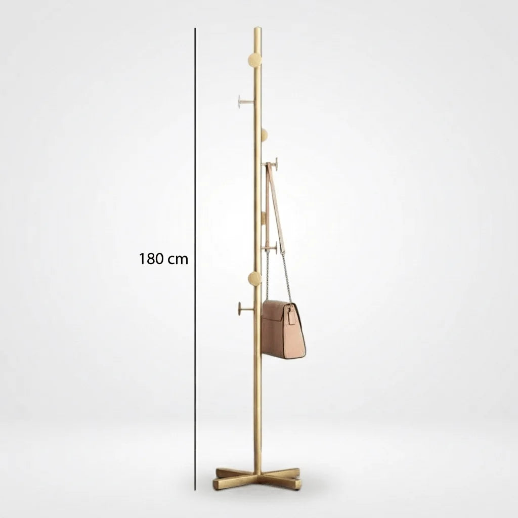 Dimensions du porte-manteau sur pied doré : hauteur 180 cm