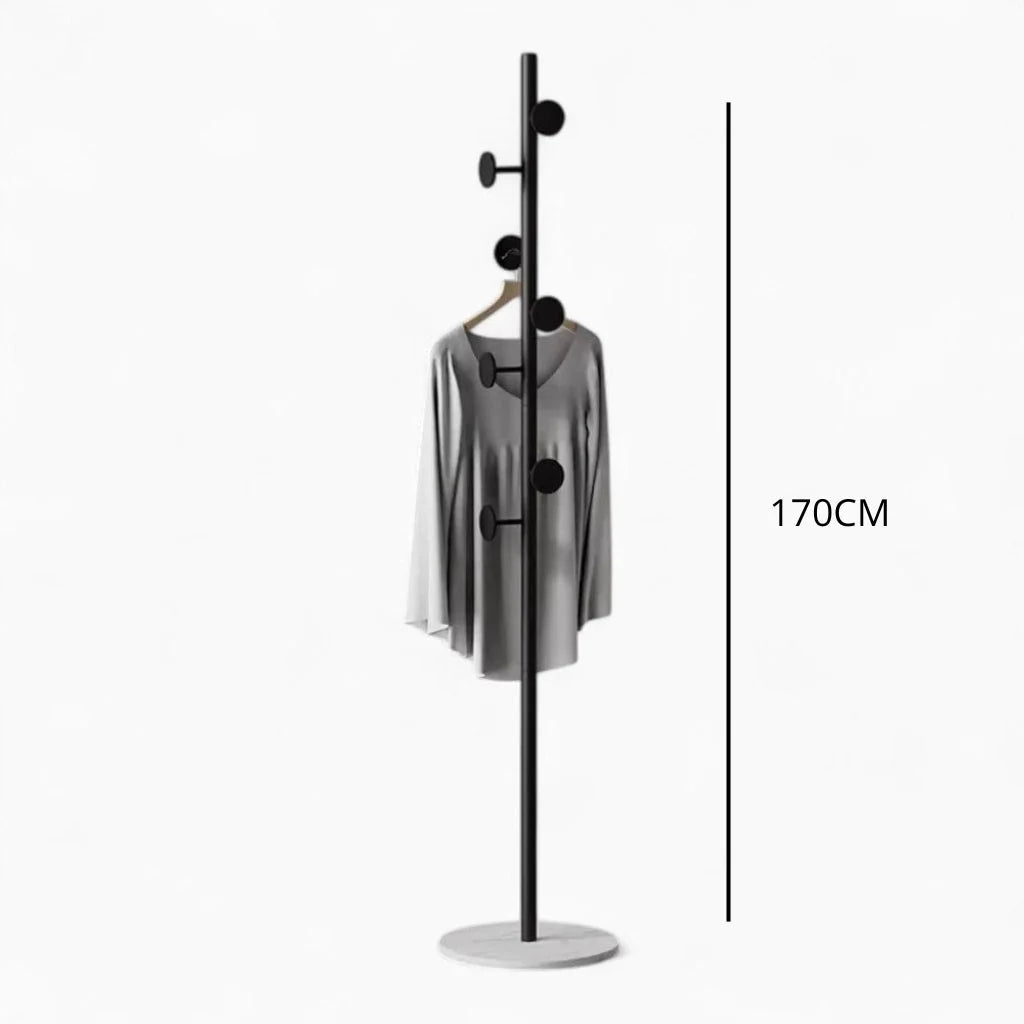 Dimensions du porte-manteau champignon noir et blanc : hauteur totale de 170 cm indiquée sur la photo d’origine