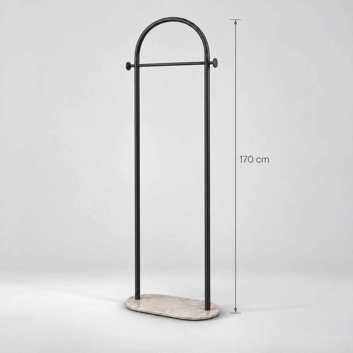 Porte Manteau sur Pied Courbé noir - dimensions et hauteur 170 cm, fiche technique
