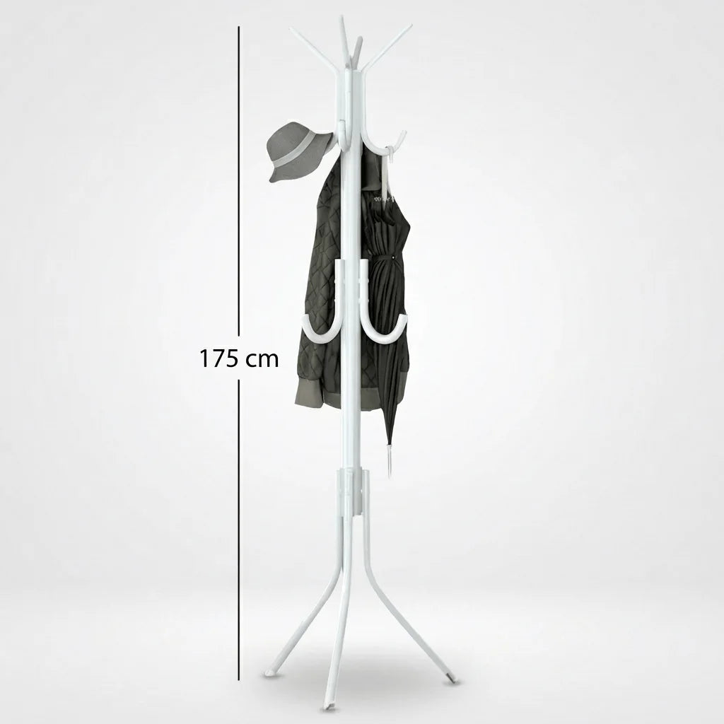 Dimensions du porte-manteau perroquet blanc : hauteur totale 175 cm