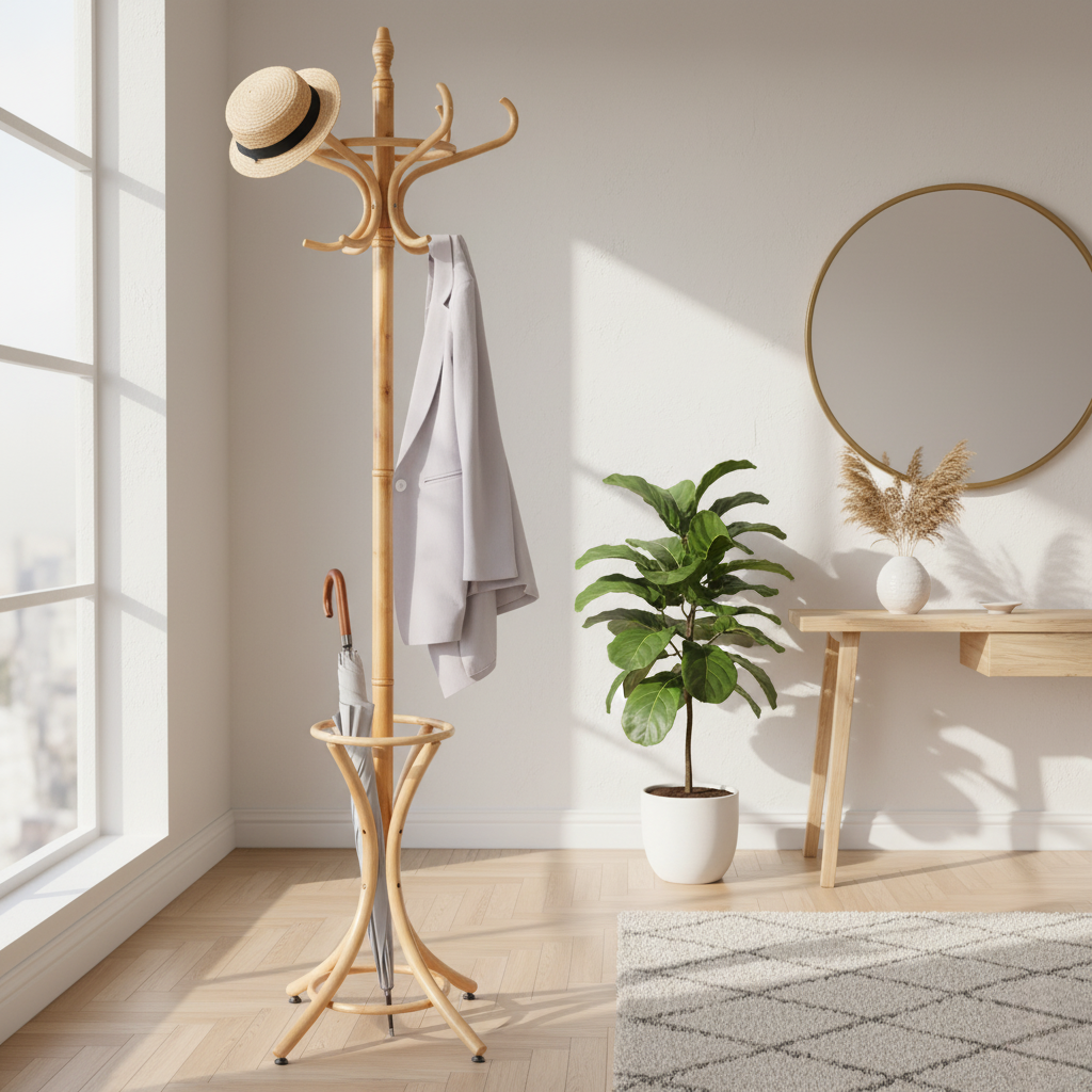 Porte Manteau Perroquet bois claire