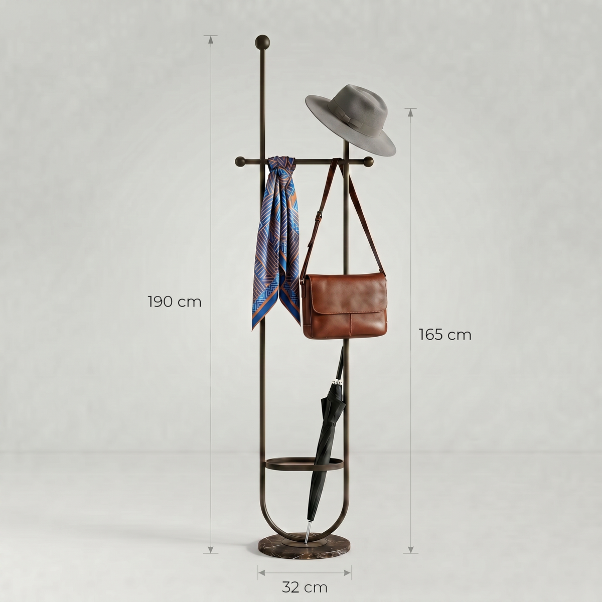 Porte Manteau sur Pied Noir Design
