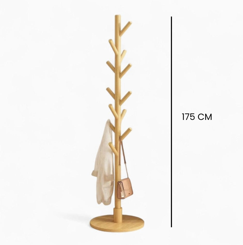 Porte Manteau sur Pied Arbre 12 Crochets bois claire