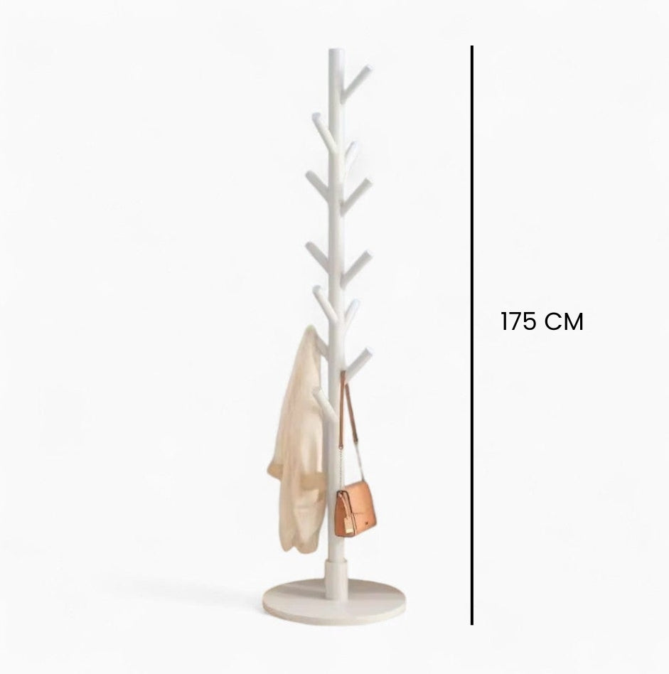 Porte Manteau sur Pied Arbre 12 Crochets blanc