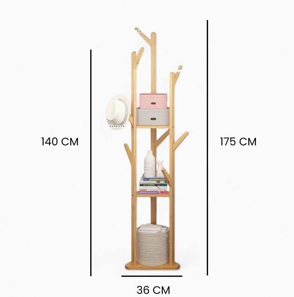 Porte Manteau sur Pied Entrée bois claire