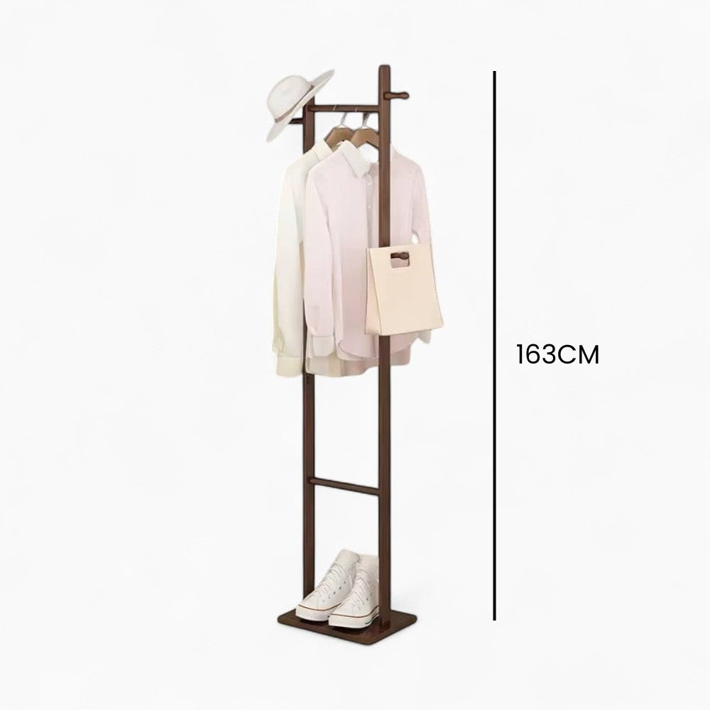 Porte Manteau sur Pied 2 Pied bois foncé