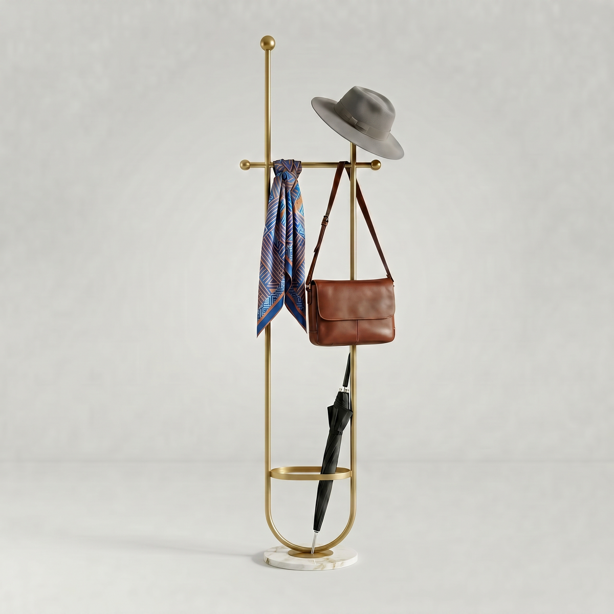 Porte Manteau sur Pied Dorée Design