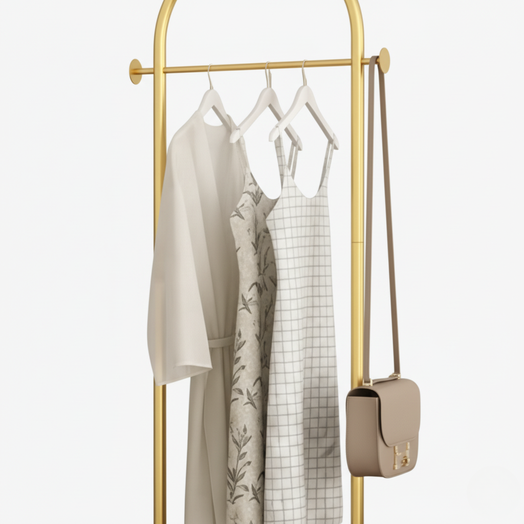 Porte Manteau sur Pied Courbé or