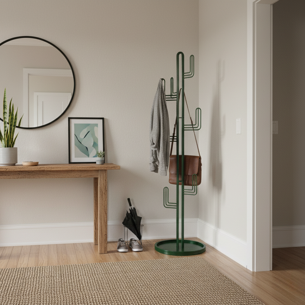 Porte Manteau sur Pied Cactus vert