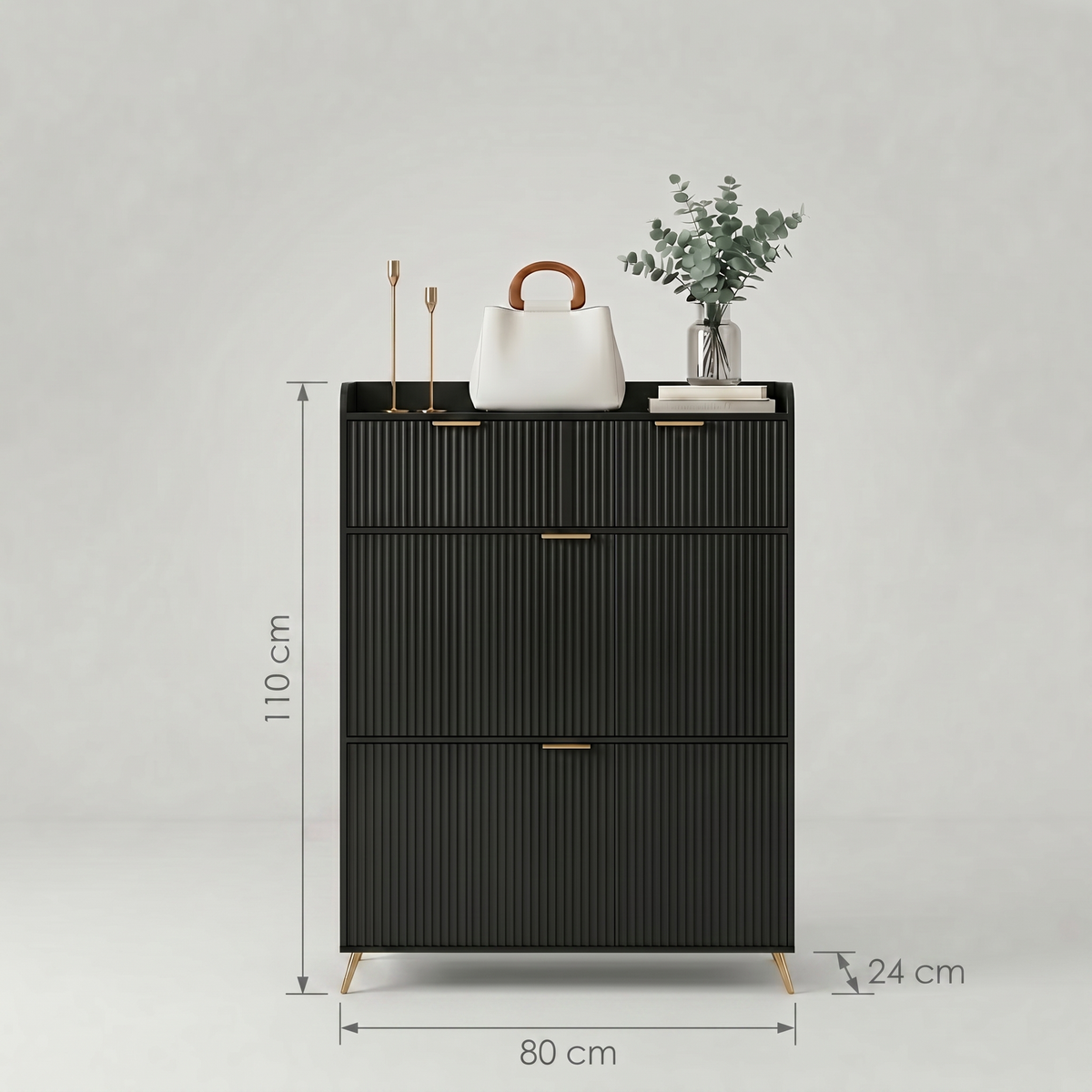 Meuble Chaussure 2 Tiroirs 2 Abattants