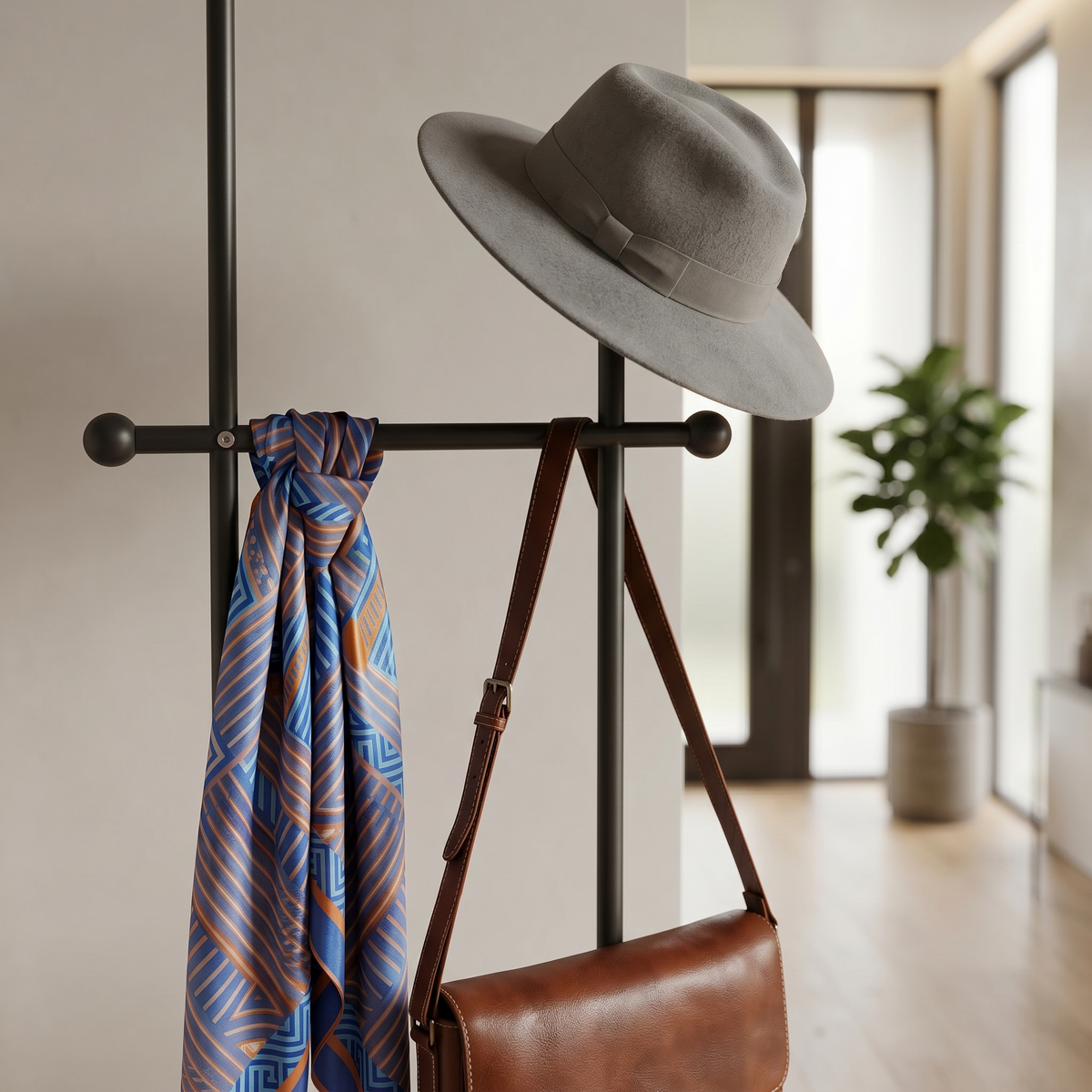 Porte Manteau sur Pied Noir Design