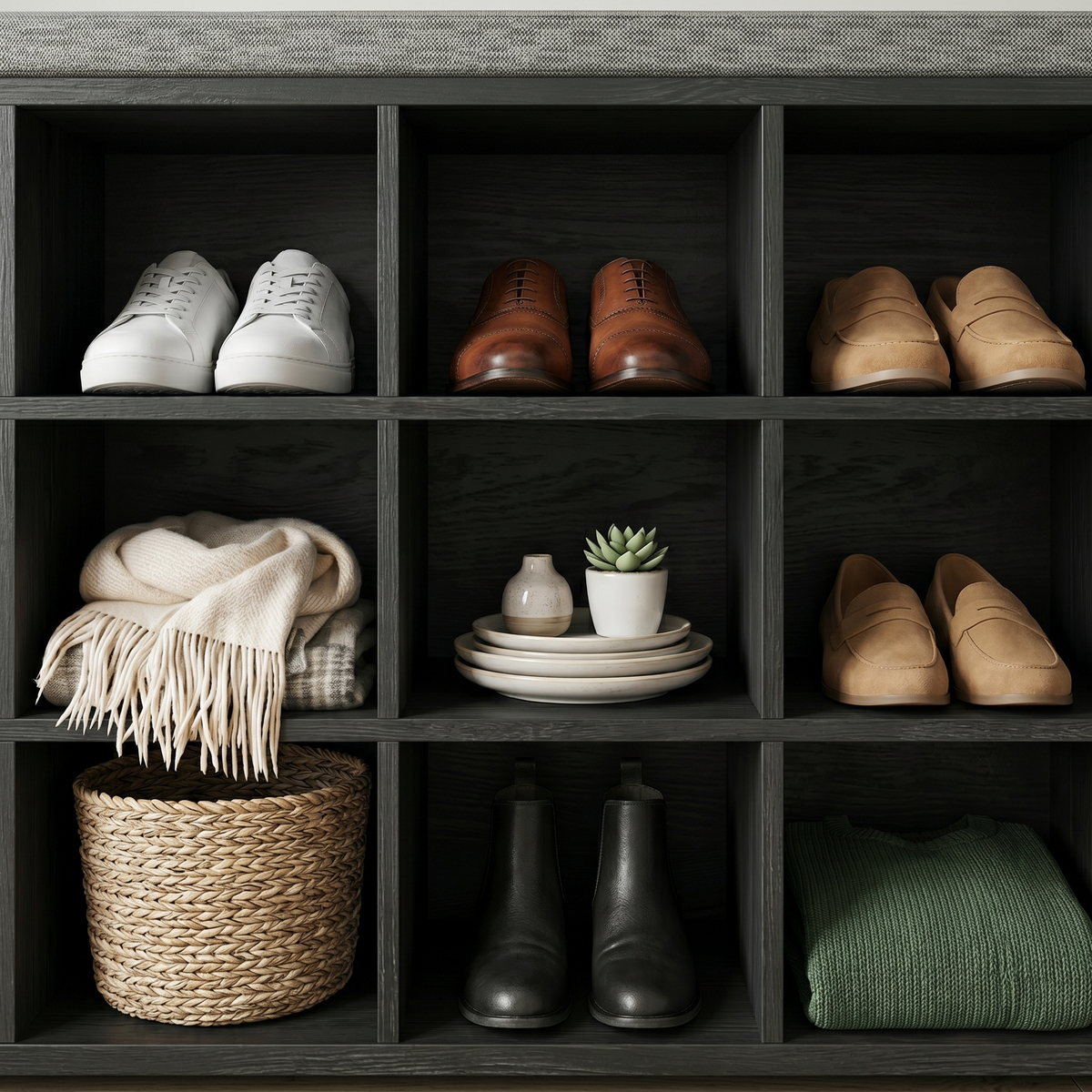 Meuble Rangement Chaussures Banc Noir