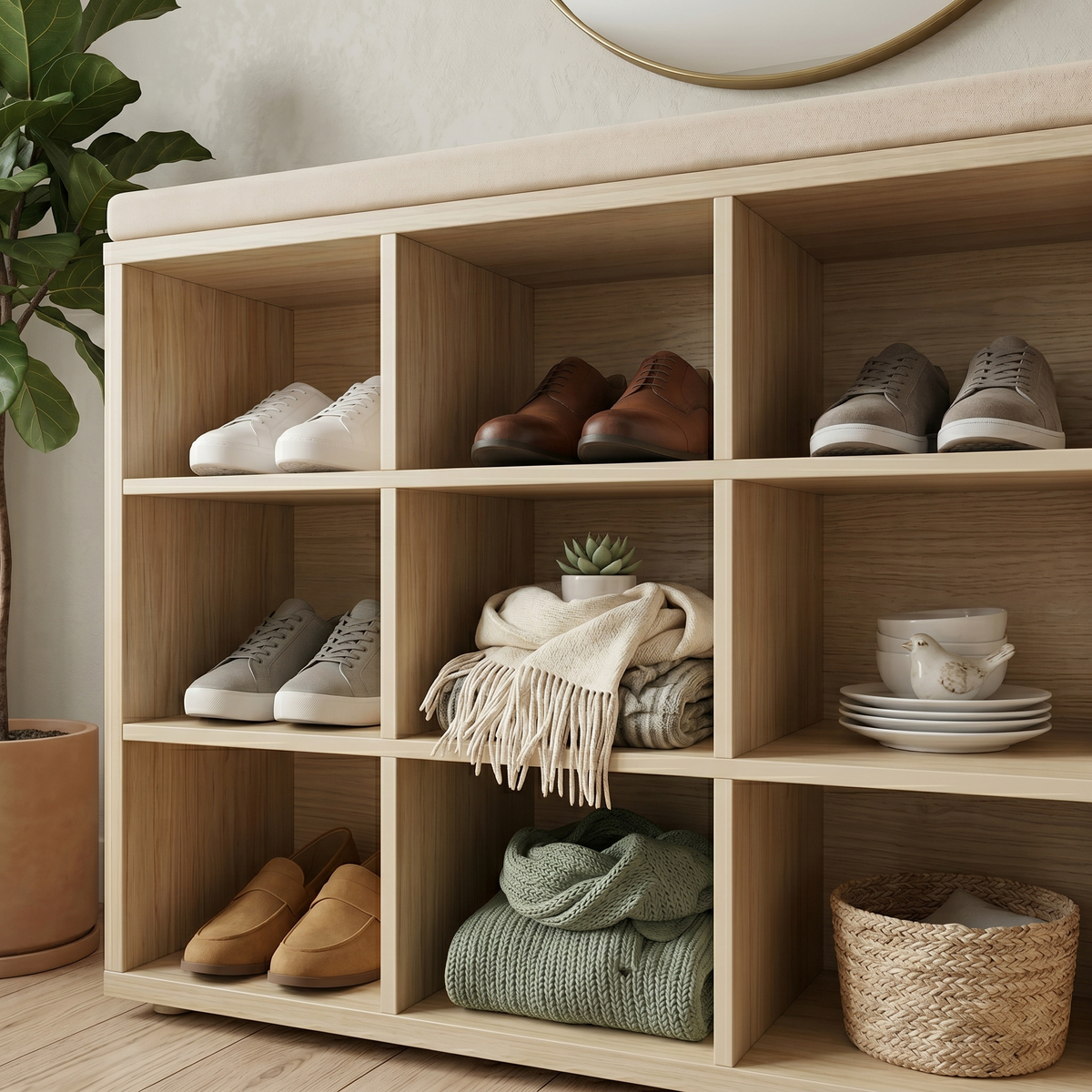 Meuble Chaussure Banc avec Coussin