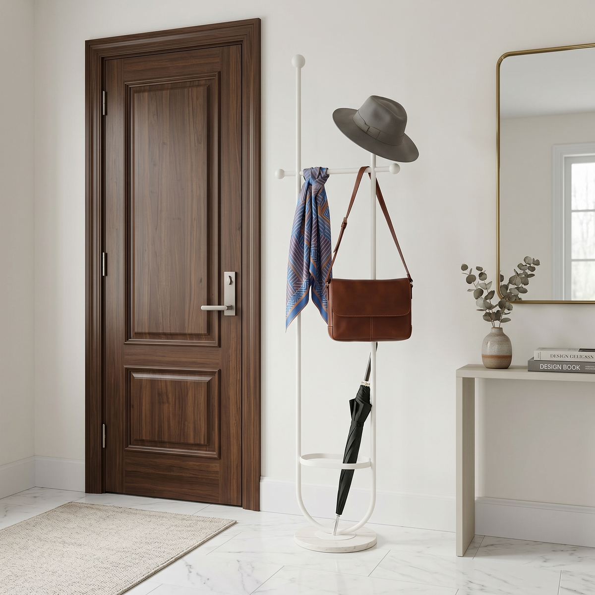 Porte Manteau sur Pied Blanc Design