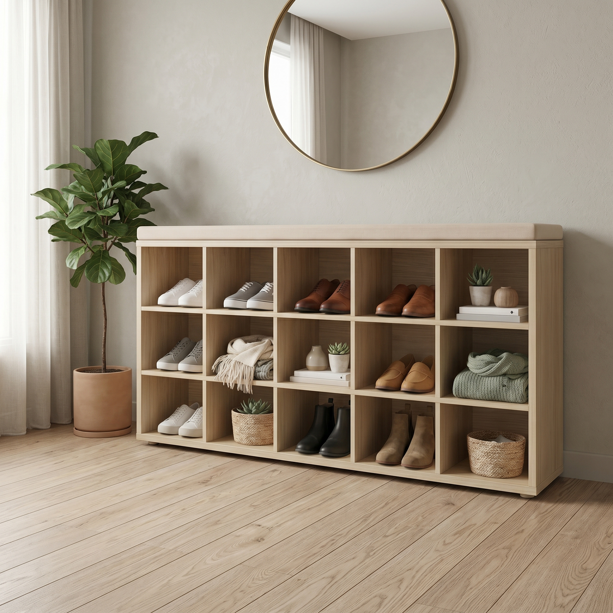 Meuble Chaussure Banc avec Coussin