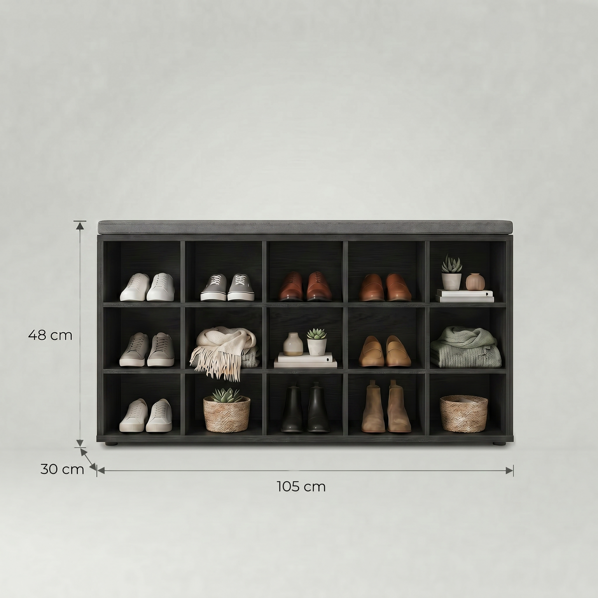 Meuble Rangement Chaussures Banc Noir