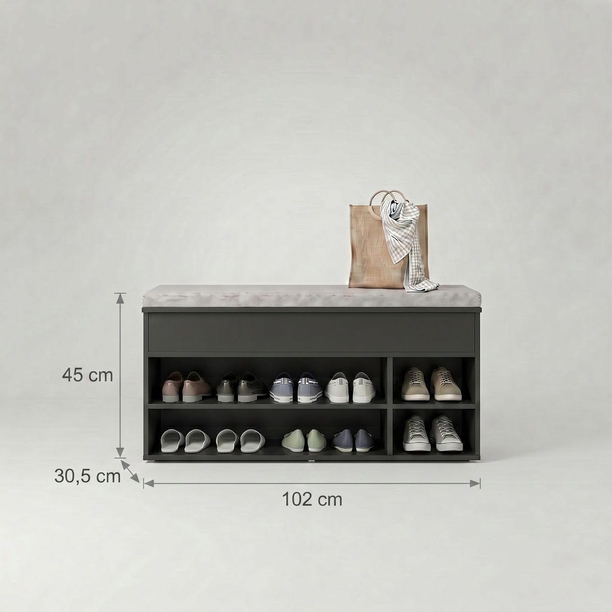 Meuble Chaussure avec Assise Noir