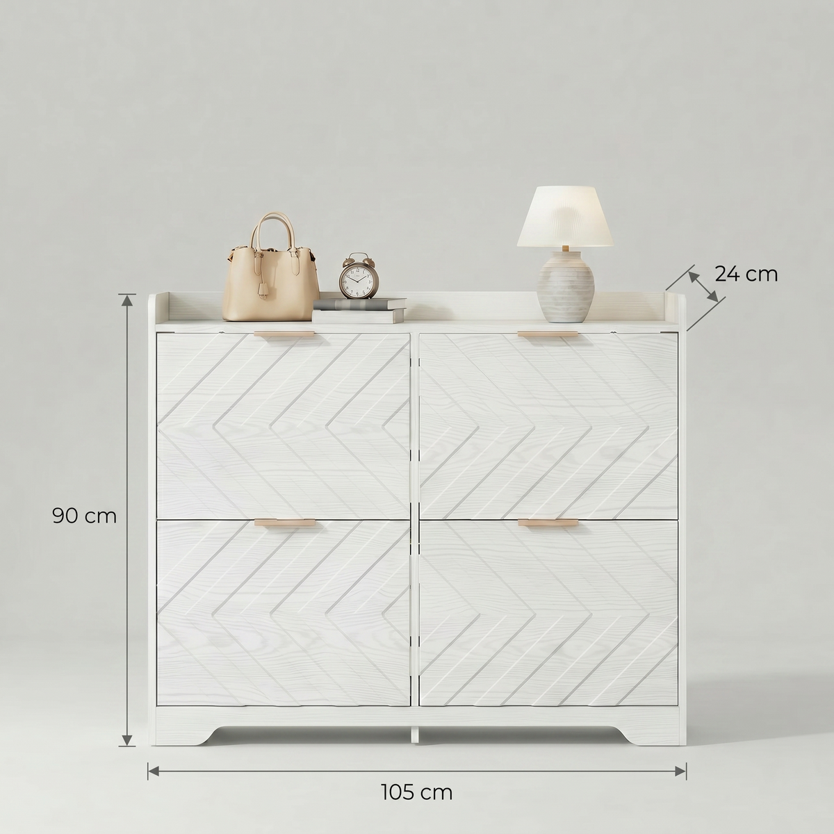 Meuble Chaussure Blanc Fermé Grande Capacité