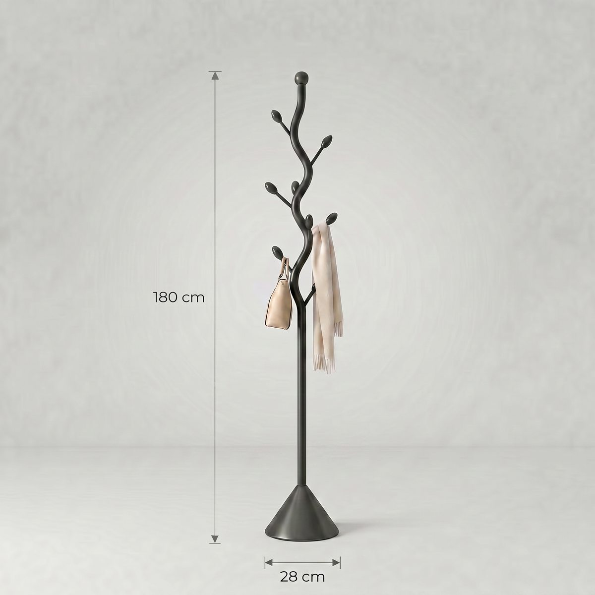Porte Manteau sur Pied Design Arbre Noir