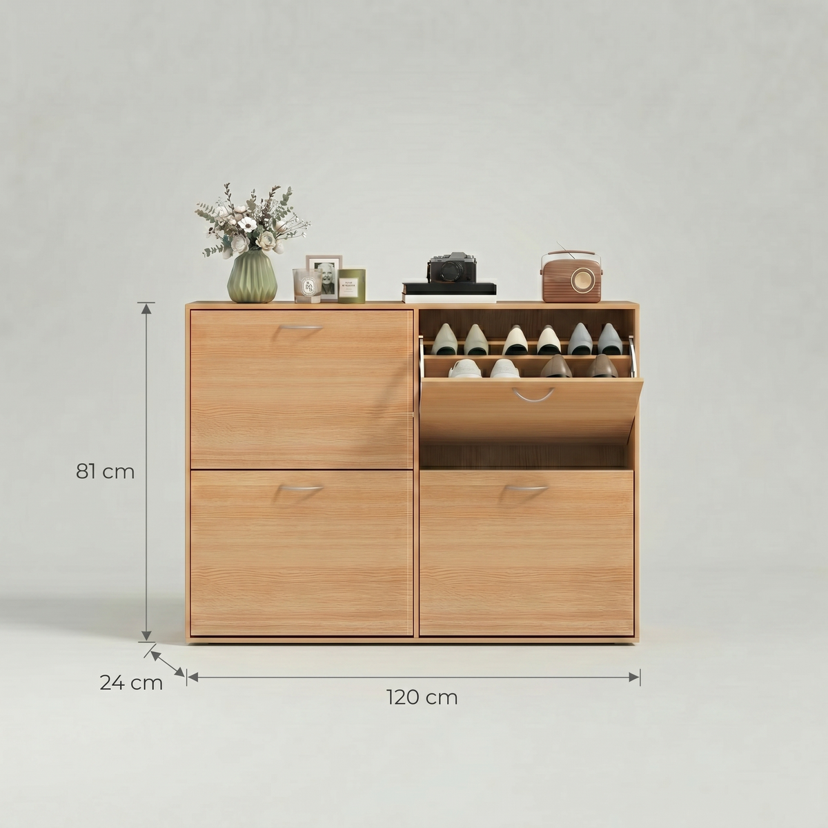 Meuble Chaussure Bois Naturel