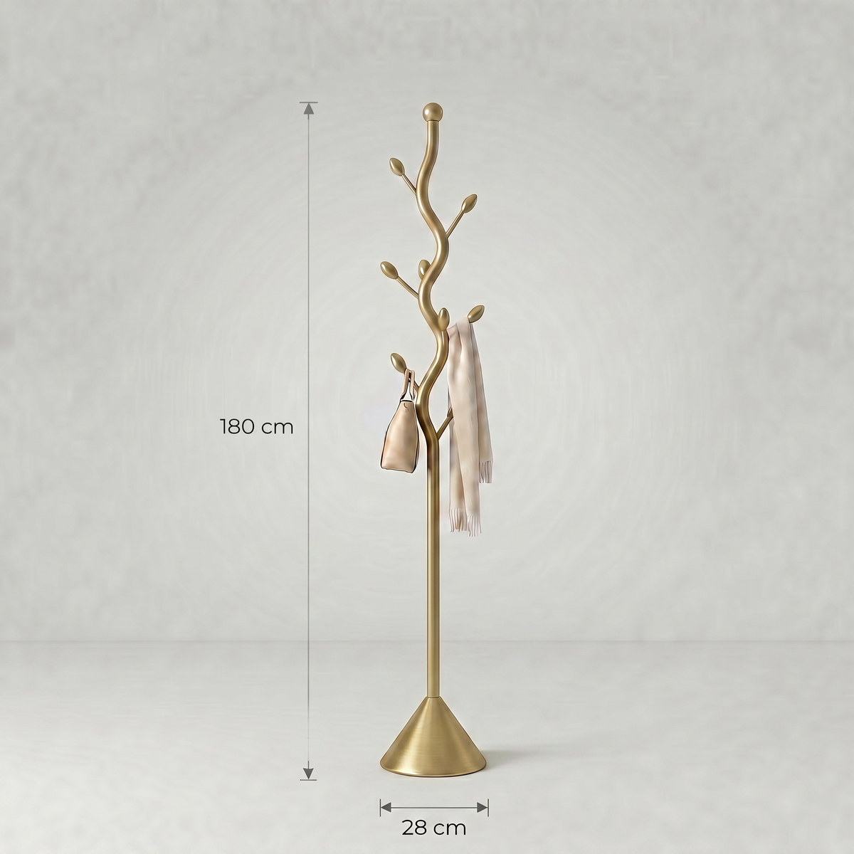 Porte Manteau sur Pied Design Arbre Dorée