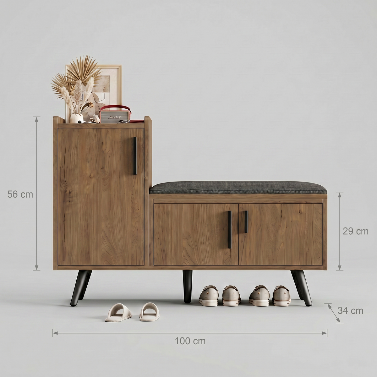 Banc de Rangement Chaussures 3 Compartiments