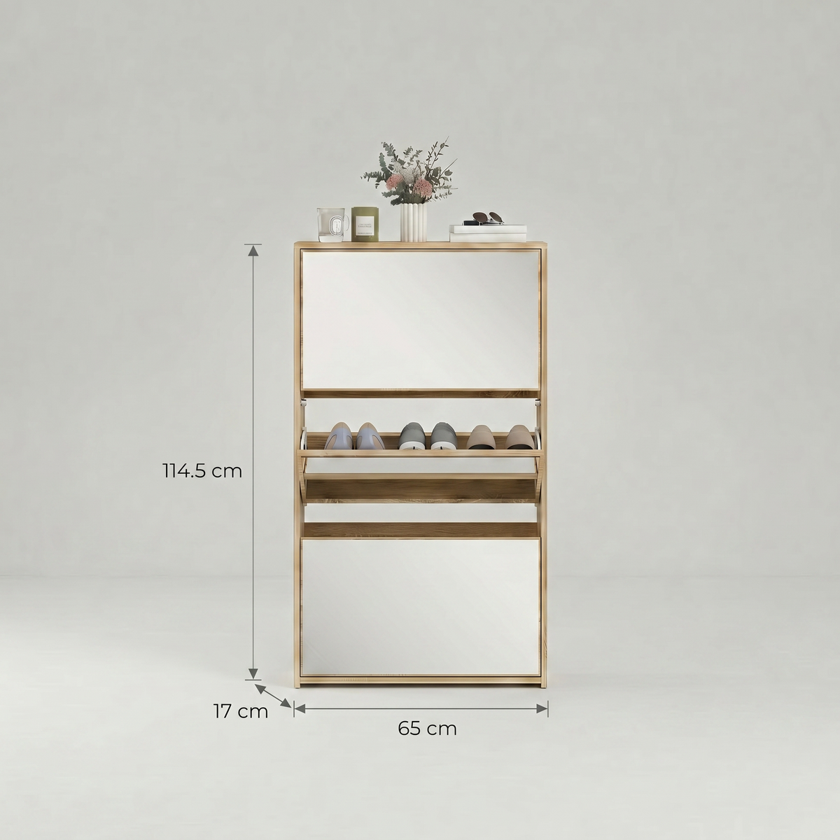 Meuble Chaussure Miroir Bois