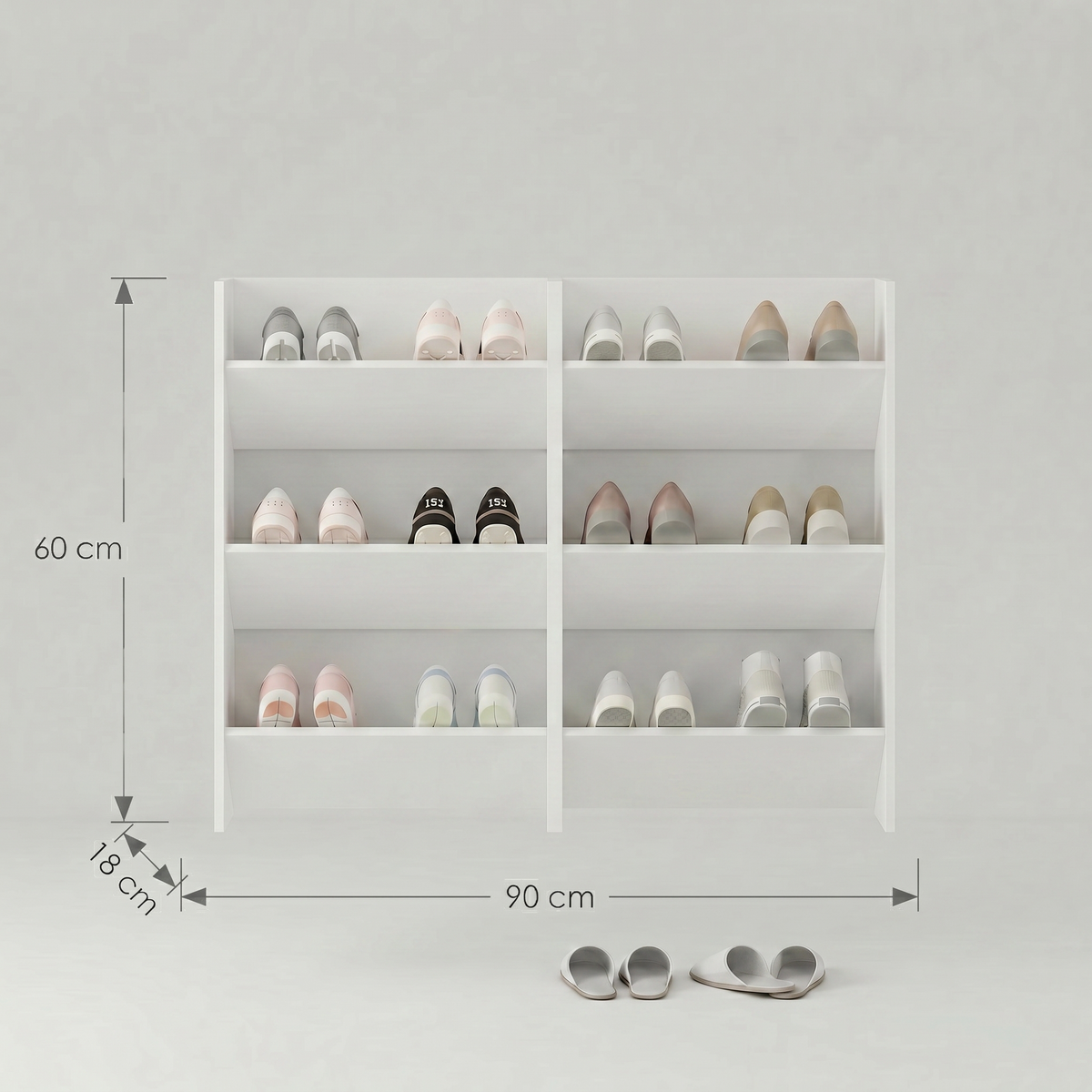 Rangement Mural Blanc pour Chaussure