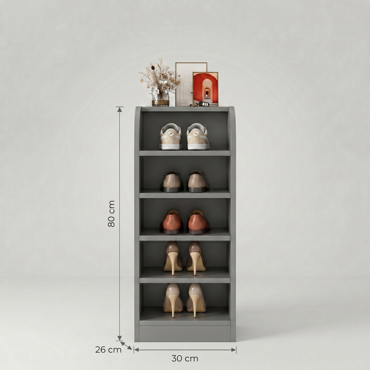Petit Meuble à Chaussure Gris
