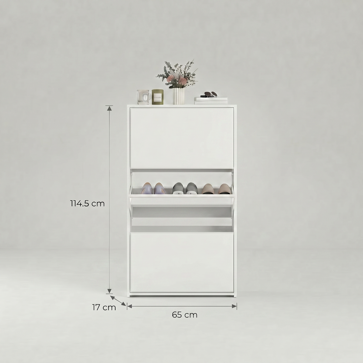 Meuble Chaussure Blanc avec Miroir