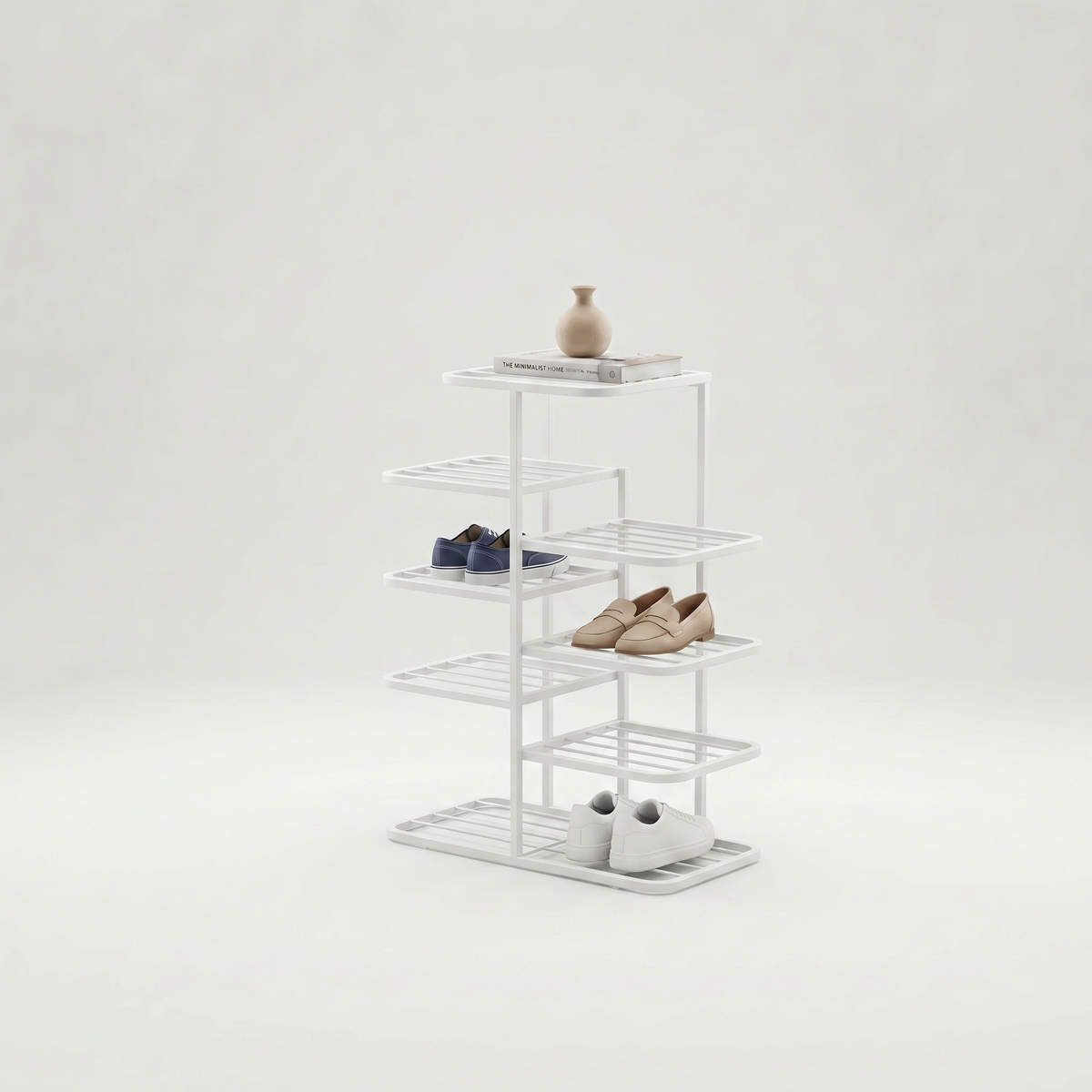 Meuble Chaussure Métal Blanc
