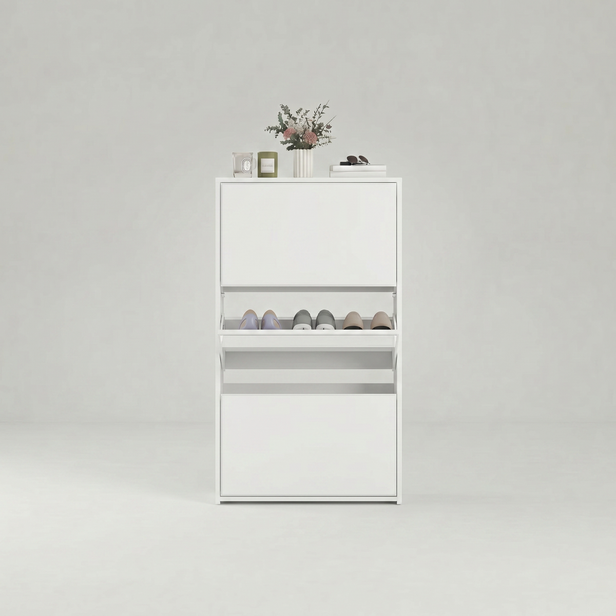 Meuble Chaussure Blanc avec Miroir