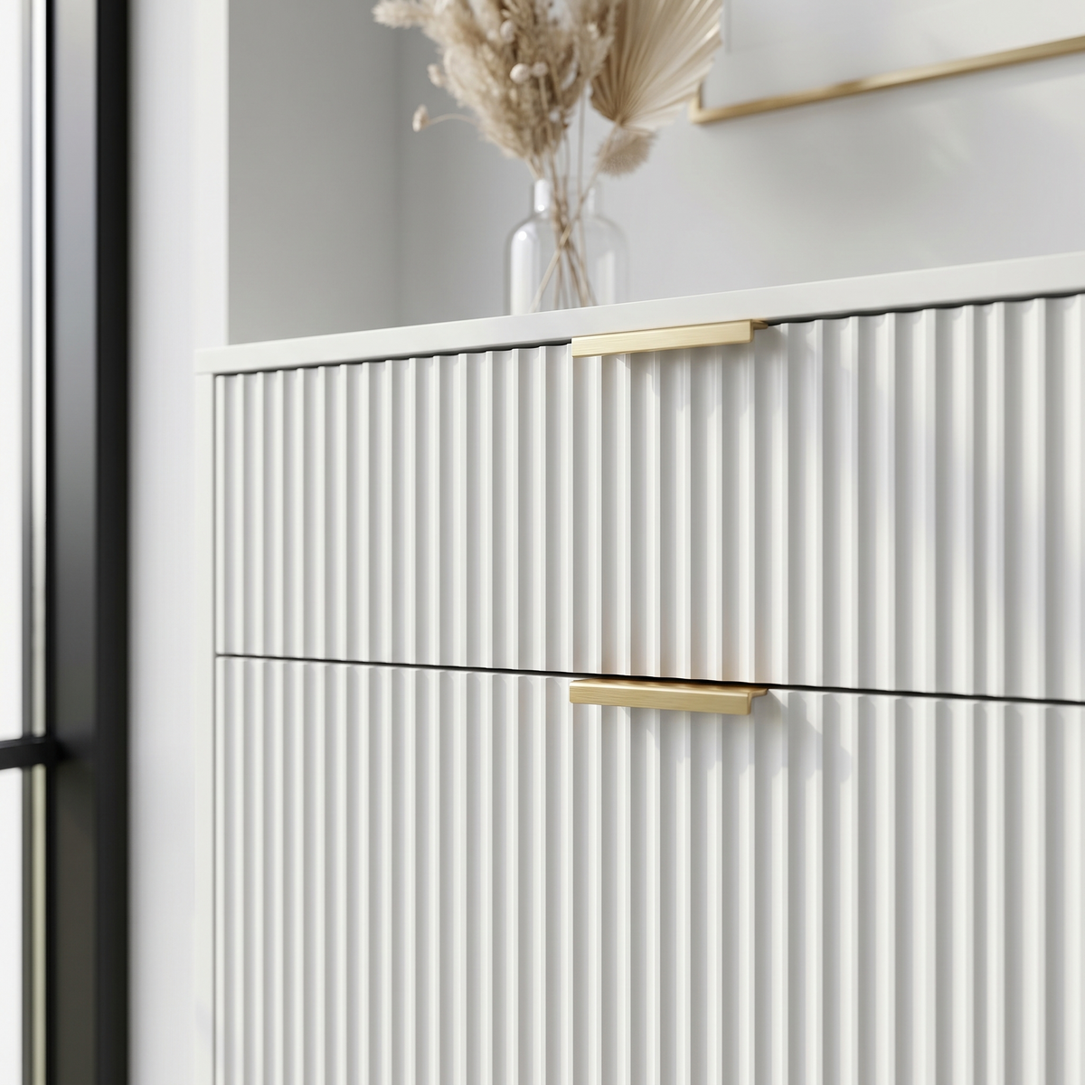 Meuble Chaussure Blanc et Doré