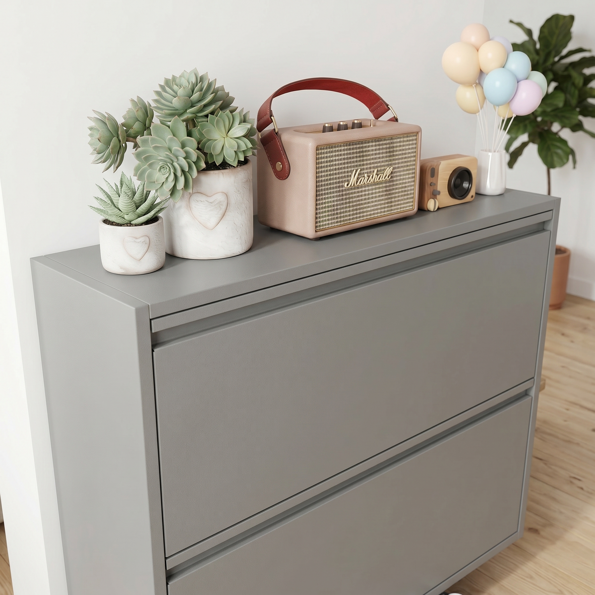 Meuble Chaussure Suspendu Gris