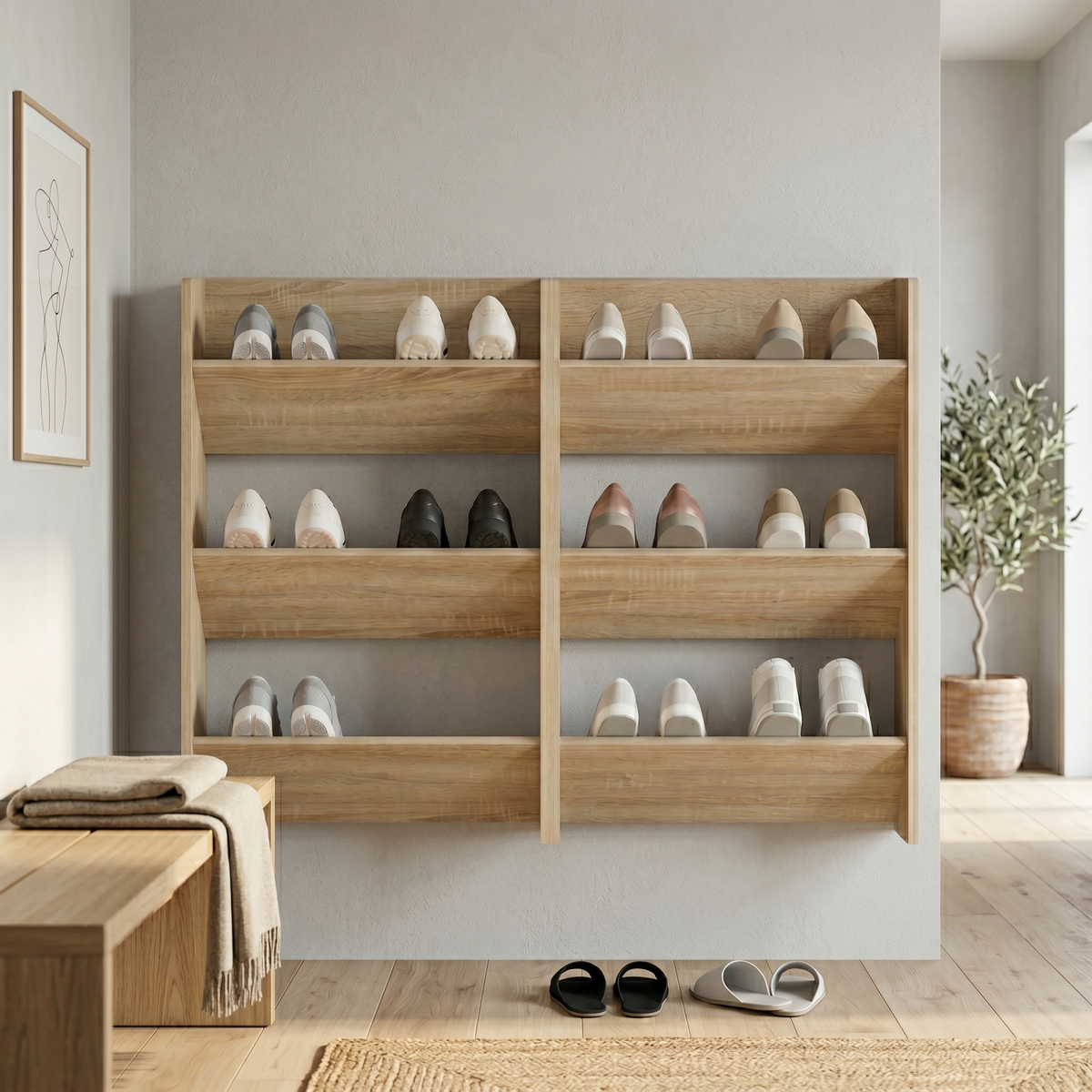 Meuble Chaussure Mural Bois