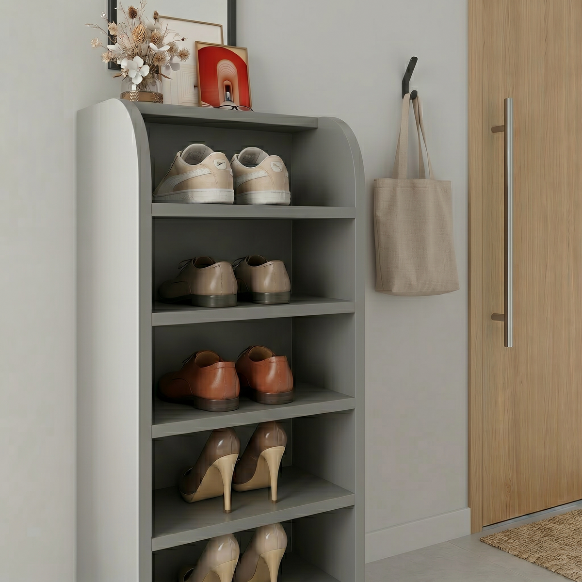 Petit Meuble à Chaussure Gris