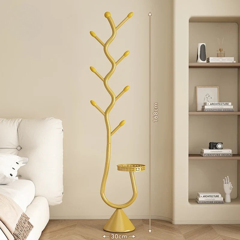 Porte Manteau sur Pied Rangement bas dorée